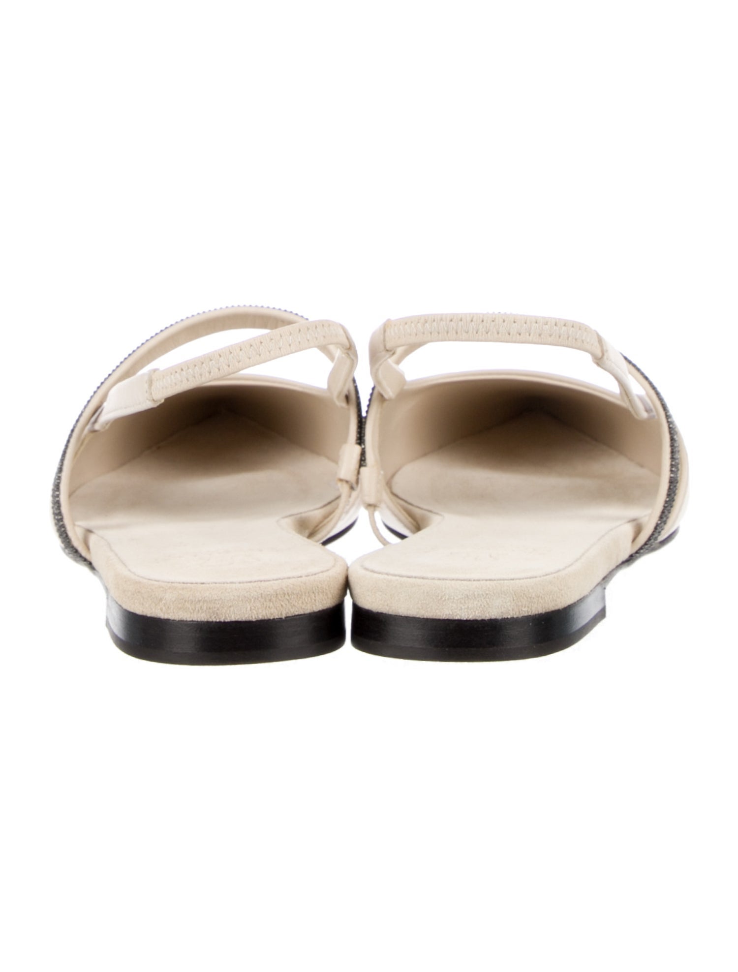 Brunello Cucinelli Leather Slingback Flats